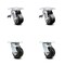 Service Caster 4 Inch Rubber on Aluminum Caster Set with Roller Bearing 2 Total Lock Brake SCC SCC-TTL30S420-RAR-2-S-2 - alternate 1